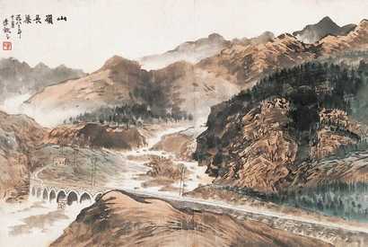 季观之 山水 立轴